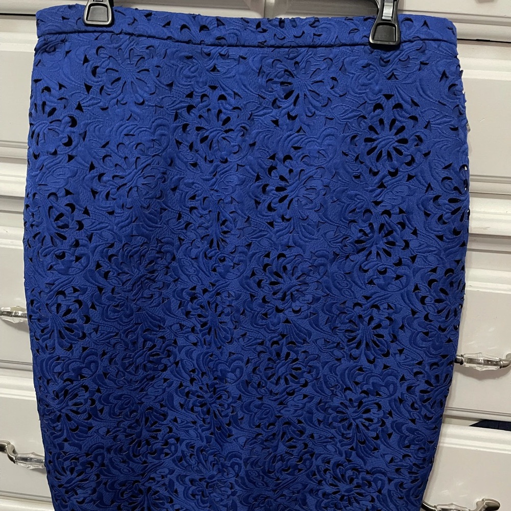 Blue cutout pencil skirt Banana Republic